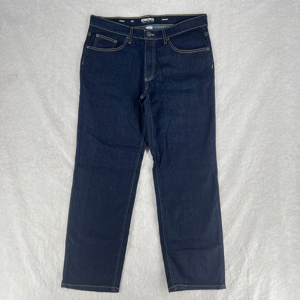Sonoma Goods For Life Flexwear Jeans Boys 18H Blue Dark Wash Denim Straight Leg
